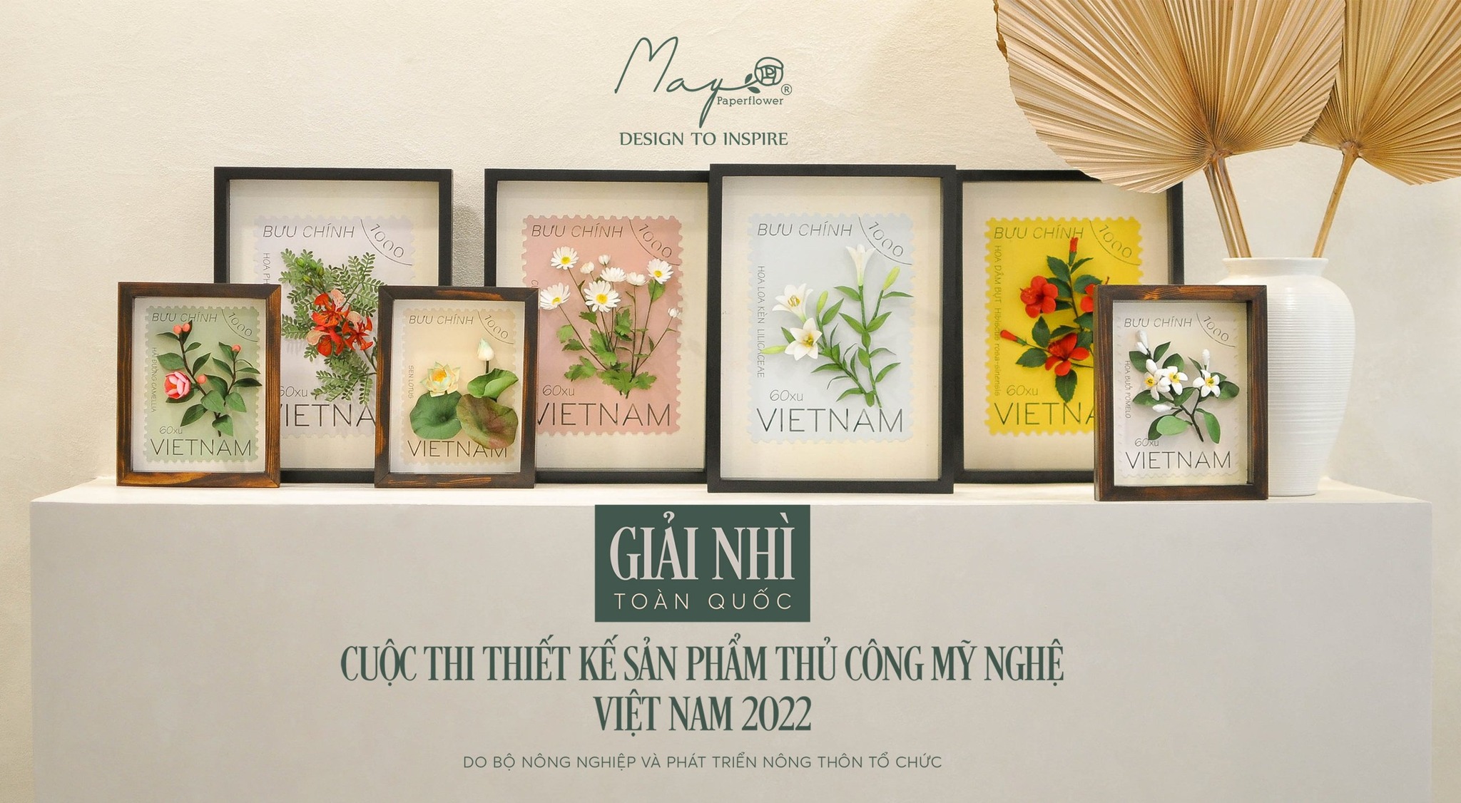 BỘ SƯU TẬP TRANH HOA TEM BƯU CHÍNH – Giải nhì cuộc thi thiết kế thủ công mỹ nghệ Việt Nam